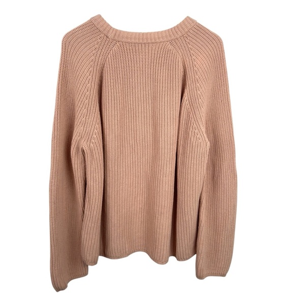 Jenni Kayne Fisherman Knit Sweater In Blush Cotton Oversized Ribbed Crewneck XXL - Picture 9 of 16